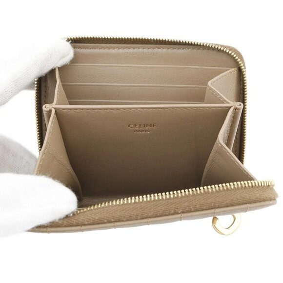 CELINE CBag Charm Compact Zip Wallet Leather Brown - Picture 4 of 15
